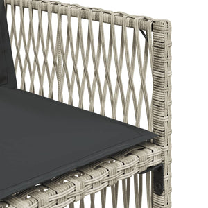 Matgrupp för trädgården med dynor 5 delar ljusgrå konstrottning