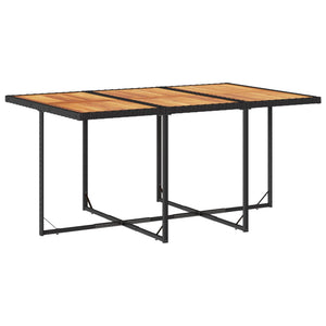 Matgrupp för trädgården med dynor 7 delar svart konstrotting