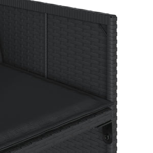 Matgrupp för trädgården med dynor 11 delar svart konstrottning