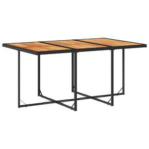 Matgrupp för trädgården med dynor 7 delar svart konstrotting