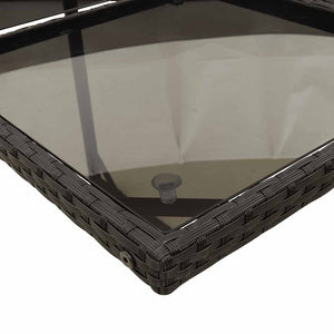 Matgrupp för trädgården med dynor 15 delar svart konstrotting