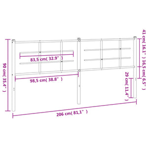 Huvudgavel metall svart 200 cm