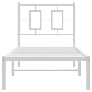 Sängram utan madrass med huvudgavel metall vit 75x190 cm
