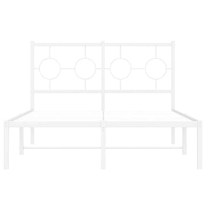 Sängram med huvudgavel metall vit 120x200 cm