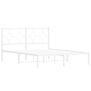 Sängram med huvudgavel metall vit 140x200 cm