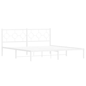 Sängram med huvudgavel metall vit 183x213 cm
