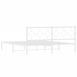 Sängram med huvudgavel metall vit 183x213 cm