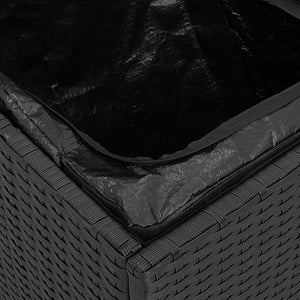 Kuddbox med lagring Svart 50 x 50 x 50 cm konstrotting