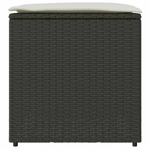 Kuddbox med lagring Svart 50 x 50 x 50 cm konstrotting