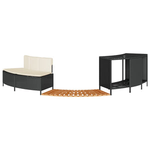 Kant till spabad svart konstrotting och massivt akaciaträ