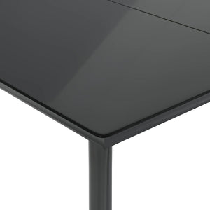 Matgrupp för trädgården med dynor 7 delar svart konstrotting