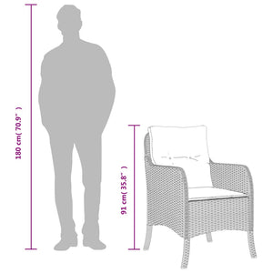 Matgrupp för trädgården med dynor 5 delar beige konstrotting