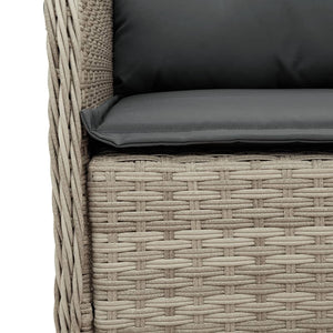 Matgrupp för trädgården med dynor 3 delar ljusgrå konstrottning