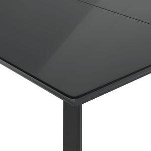 Caféset med dynor 3 delar svart konstrotting