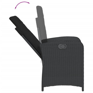 Matgrupp för trädgården med dynor 5 delar svart konstrottning