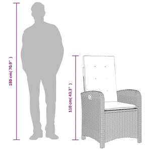 Matgrupp för trädgården med dynor 3 delar ljusgrå konstrottning