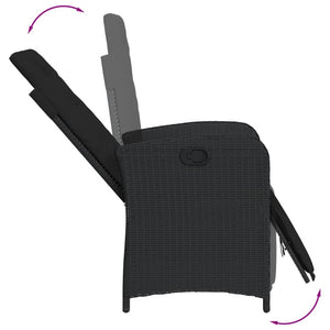 Matgrupp för trädgården med dynor 9 delar svart konstrottning