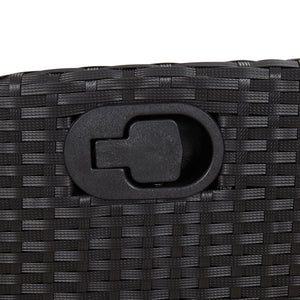 Matgrupp för trädgården med dynor 9 delar svart konstrottning