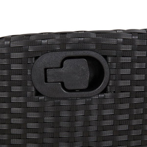 Matgrupp för trädgården med dynor 7 delar svart konstrotting