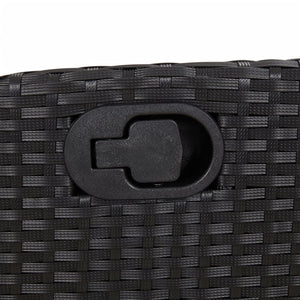 Matgrupp för trädgården med dynor 3 delar svart konstrotting