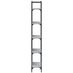 Bokhylla 5 hyllplan grå sonoma 60,5x24x166,5 cm konstruerat trä