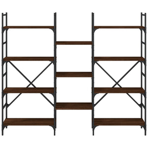 Bokhylla brun ek 160x28,5x136,5 cm konstruerat trä