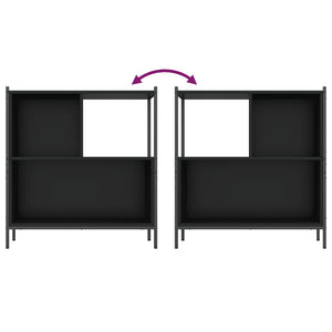 Bokhylla svart 72x28x77,5 cm konstruerat trä