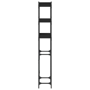 Tvättmaskinhylla svart 67x25x163 cm konstruerat trä