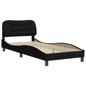 Bed Frame without Mattress "Hvar" Black 80x200 cm Fabric