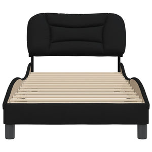 Bed Frame without Mattress "Hvar" Black 80x200 cm Fabric