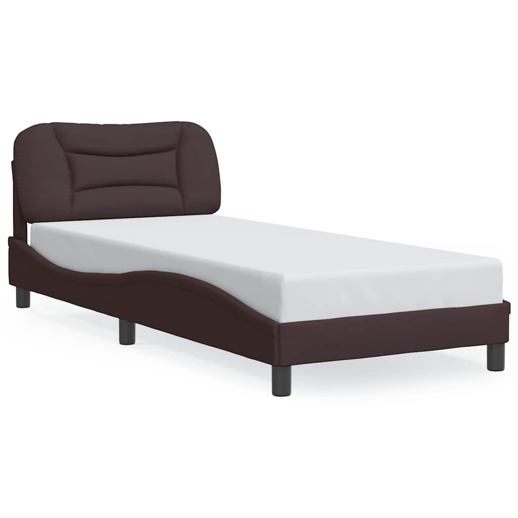 Bed Frame without Mattress "Hvar" Dark Brown 80x200 cm Fabric