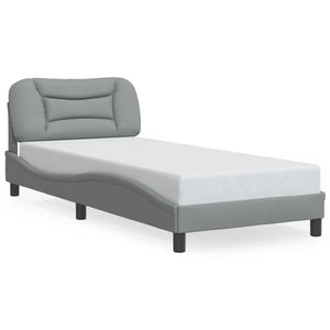 Bed Frame without Mattress "Hvar" Light Grey 90x190 cm Fabric