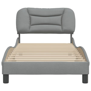 Bed Frame without Mattress "Hvar" Light Grey 90x190 cm Fabric