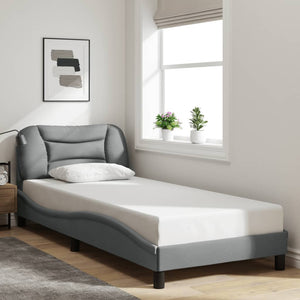 Bed Frame without Mattress "Hvar" Light Grey 90x190 cm Fabric