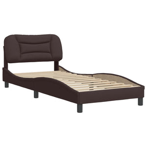 Bed Frame without Mattress "Hvar" Dark Brown 90x190 cm Fabric