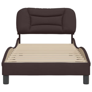 Bed Frame without Mattress "Hvar" Dark Brown 90x190 cm Fabric