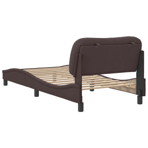 Bed Frame without Mattress "Hvar" Dark Brown 90x190 cm Fabric