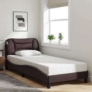 Bed Frame without Mattress "Hvar" Dark Brown 90x190 cm Fabric
