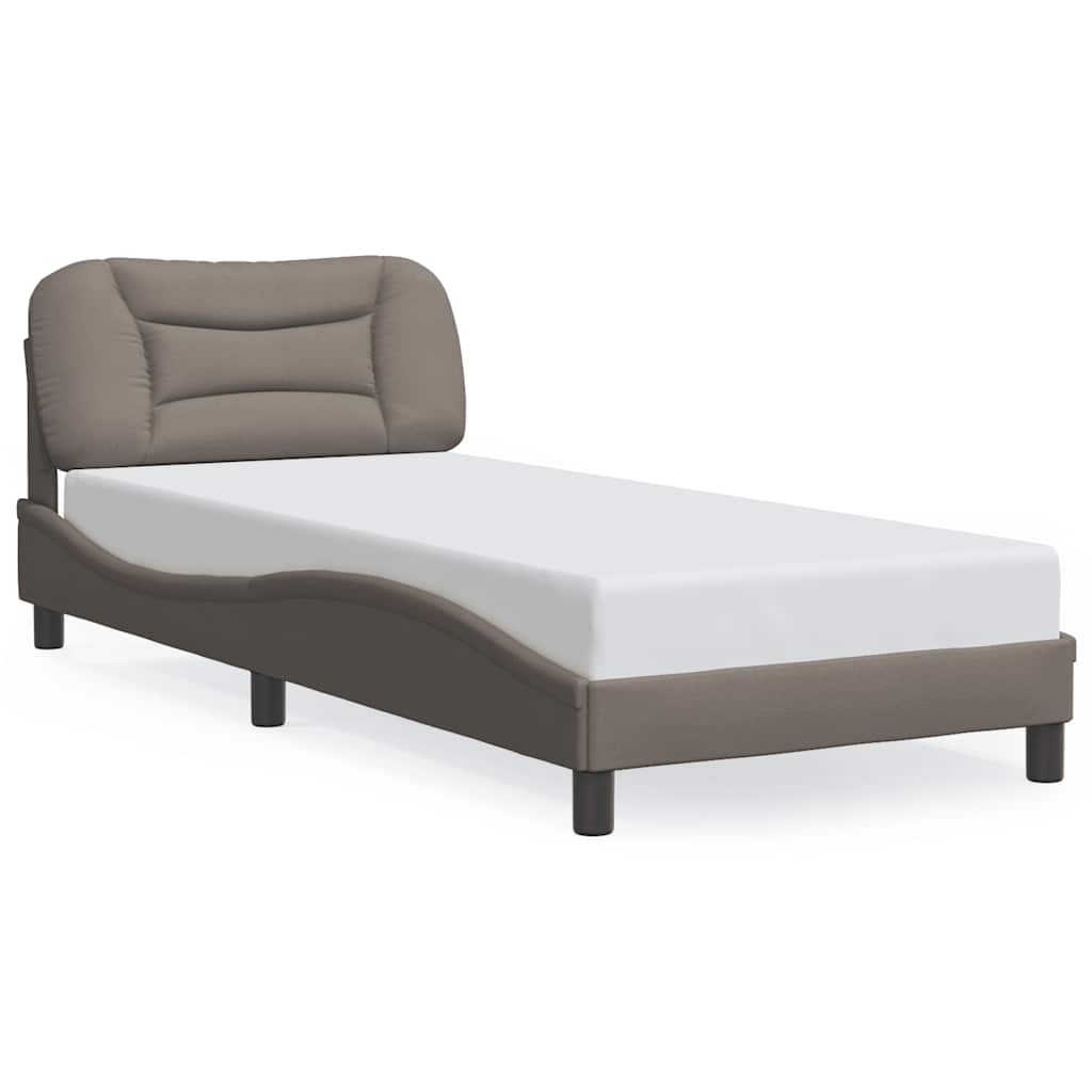 Bed Frame without Mattress "Hvar" Taupe 90x200 cm Fabric