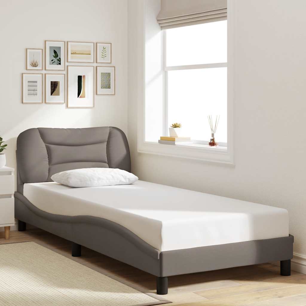Bed Frame without Mattress "Hvar" Taupe 90x200 cm Fabric