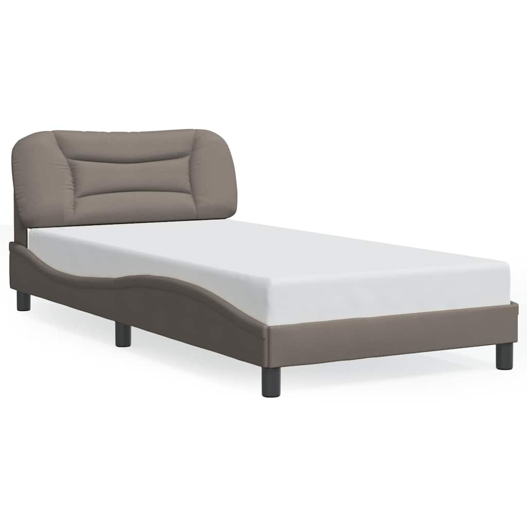 Bed Frame without Mattress "Hvar" Taupe 100x200 cm Fabric