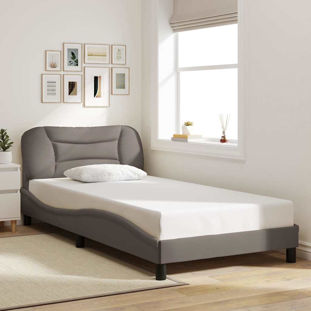 Bed Frame without Mattress "Hvar" Taupe 100x200 cm Fabric