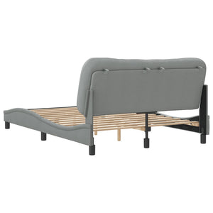 Bed Frame without Mattress "Hvar" Light Grey 140x190 cm Fabric