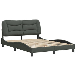 Bed Frame without Mattress "Hvar" Dark Grey 140x190 cm Fabric