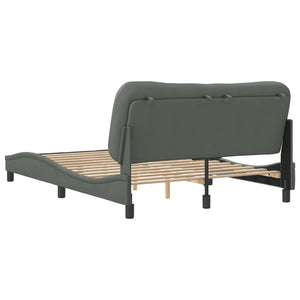 Bed Frame without Mattress "Hvar" Dark Grey 140x190 cm Fabric