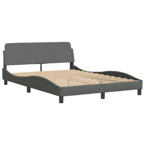 Bed Frame without Mattress "Hvar" Dark Grey 140x190 cm Fabric