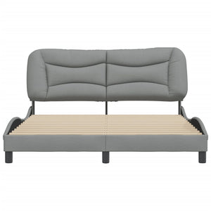 Bed Frame without Mattress "Hvar" Light Grey 160x200 cm Fabric