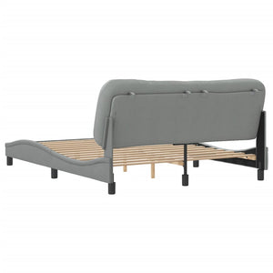 Bed Frame without Mattress "Hvar" Light Grey 160x200 cm Fabric