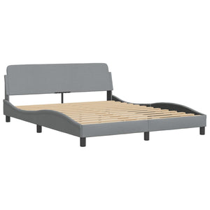 Bed Frame without Mattress "Hvar" Light Grey 160x200 cm Fabric