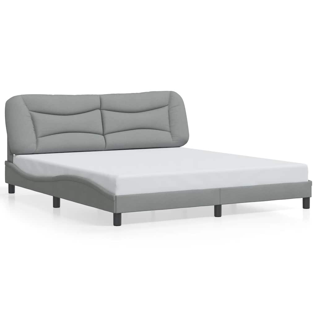 Bed Frame without Mattress "Hvar" Light Grey 180x200 cm Fabric